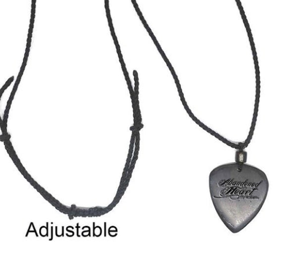 Engraved guitar pick necklace on sale